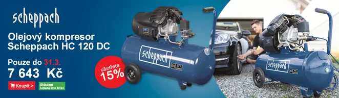 Dvouválcový olejový kompresor Scheppach HC 120 DC