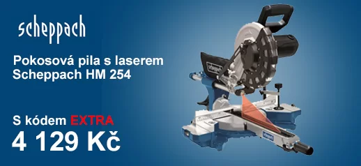 Pokosová pila s potahem a laserem Scheppach HM 254