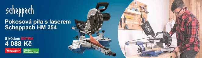 Pokosová pila s potahem a laserem Scheppach HM 254