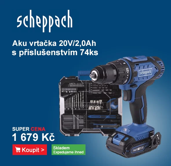 Aku vrtačka 20V/2,0Ah s příslušenstvím 74ks