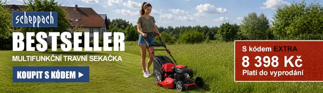 Multifunkční travní sekačka 7v1 s pojezdem a elektrostartem Sche