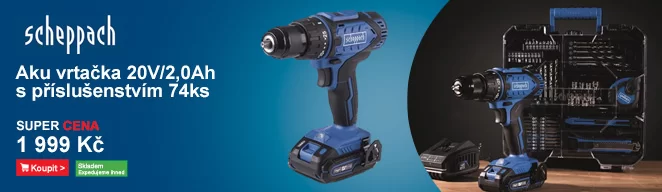 Aku vrtačka 20V/2,0Ah s příslušenstvím 74ks