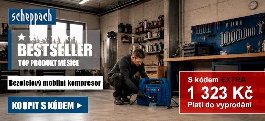 Bezolejový mobilní kompresor 12 V/230 V 8 bar Scheppach Air Forc