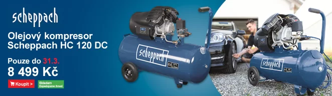 Dvouválcový olejový kompresor Scheppach HC 120 DC