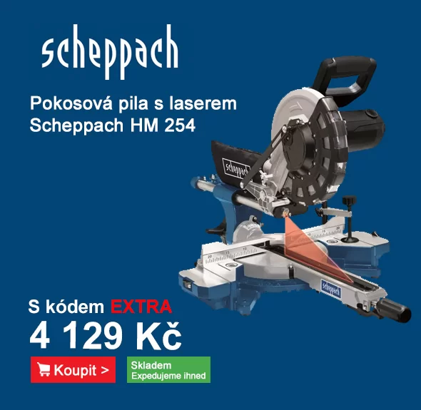 Pokosová pila s potahem a laserem Scheppach HM 254