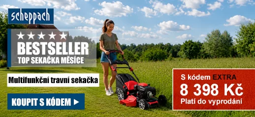 Multifunkční travní sekačka 7v1 s pojezdem a elektrostartem Sche