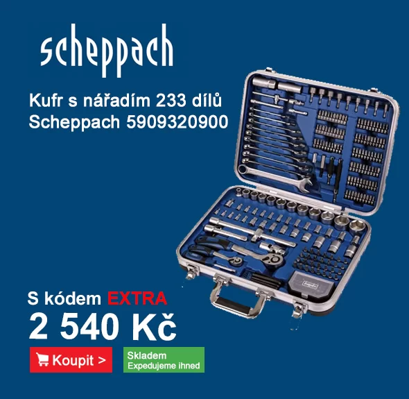 Hliníkový kufr s nářadím, 233 dílů Scheppach 5909320900