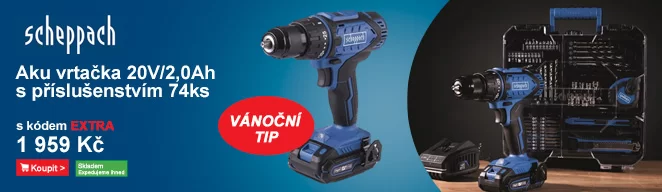 Aku vrtačka 20V/2,0Ah s příslušenstvím 74ks