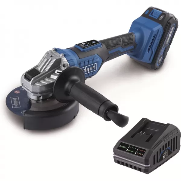 Aku úhlová bruska IXES 20V/2,0Ah/2,4A Scheppach BC-AG125-X-SET S