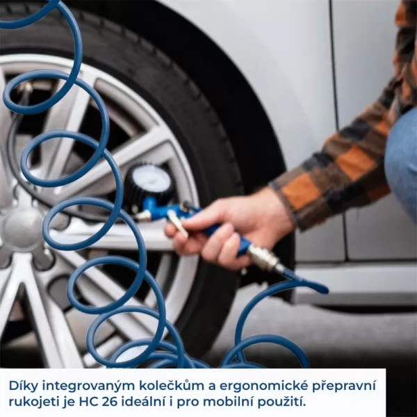 Olejový kompresor se vzdušníkem 8bar 24l Scheppach HC 26