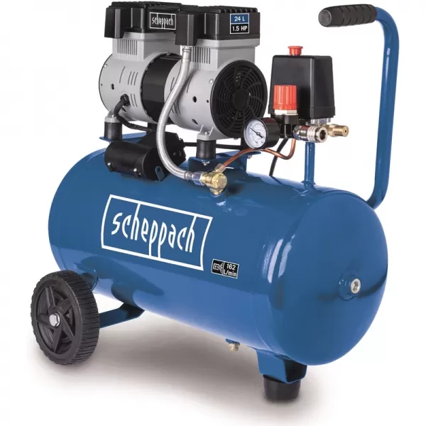 Ultra tichý bezolejový dvouválcový kompresor 24l Scheppach HC 26 Si