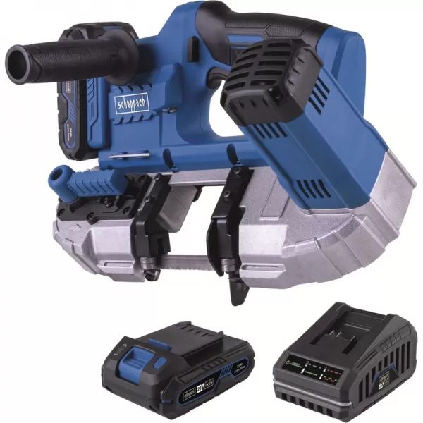 Aku pásová pila na kov IXES 20V/2,0Ah/2,4A Scheppach C-MBS635-X-SET S