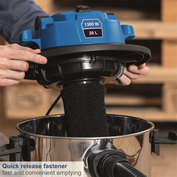 Průmyslový vysavač na suché/mokré vysávání 20l Scheppach VC 20