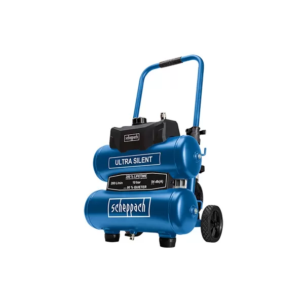 Ultra tichý bezolejový dvouválcový kompresor 20 l Scheppach HC 20 Si Twin