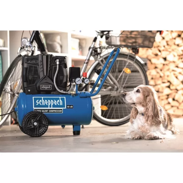 Tichý bezolejový dvouválcový kompresor 24 l Scheppach HC 25 Si