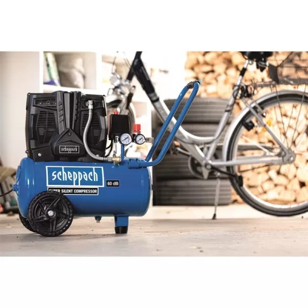 Tichý bezolejový dvouválcový kompresor 24 l Scheppach HC 25 Si
